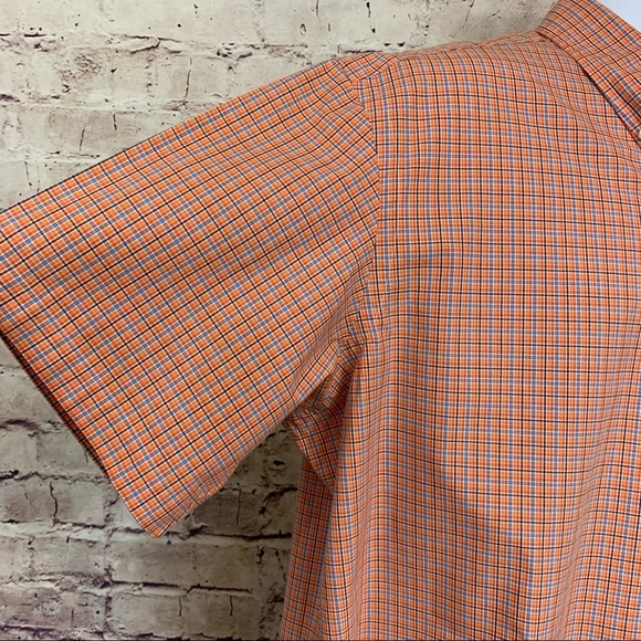 Ralph Lauren Orange Check Cotton Button Front Short Sleeve Shirt - Picture 3 of 9